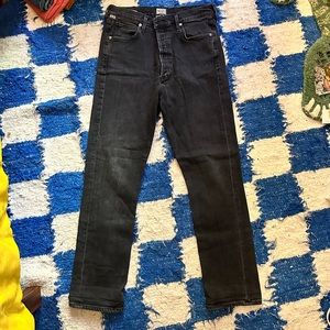 Citizens of humanity charlotte straight leg dark wash grey/black jean 29